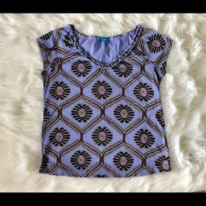 Fresh Produce Cap Sleeve Ruffled Scoop Neck Tee XL